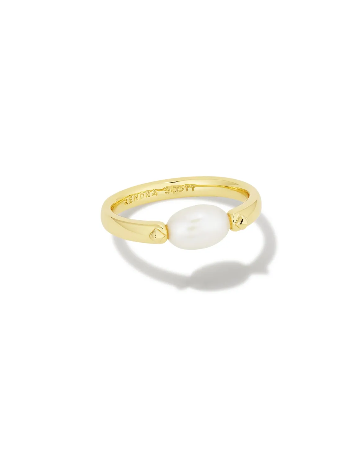Leighton Gold Pearl Band Ring in Freshwater Cultured Pearl