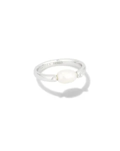 Leighton Silver Pearl Band Ring in Freshwater Cultured Pearl