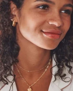 Letter A Coin Charm in 18k Gold Vermeil