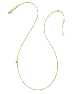 Letter A Inline Initial Necklace in 18k Gold Vermeil