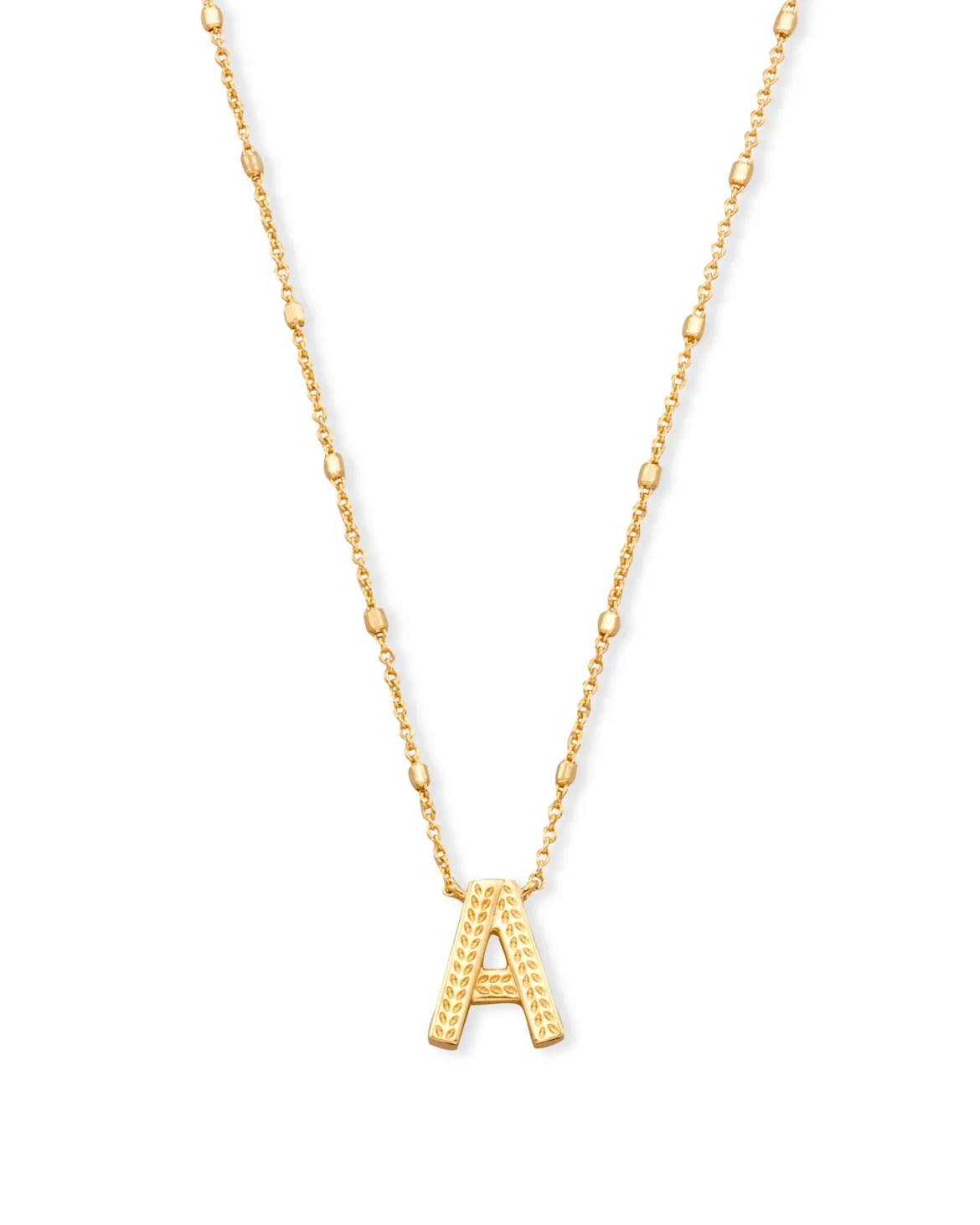 Letter A Pendant Necklace in Gold