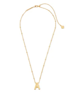 Letter A Pendant Necklace in Gold