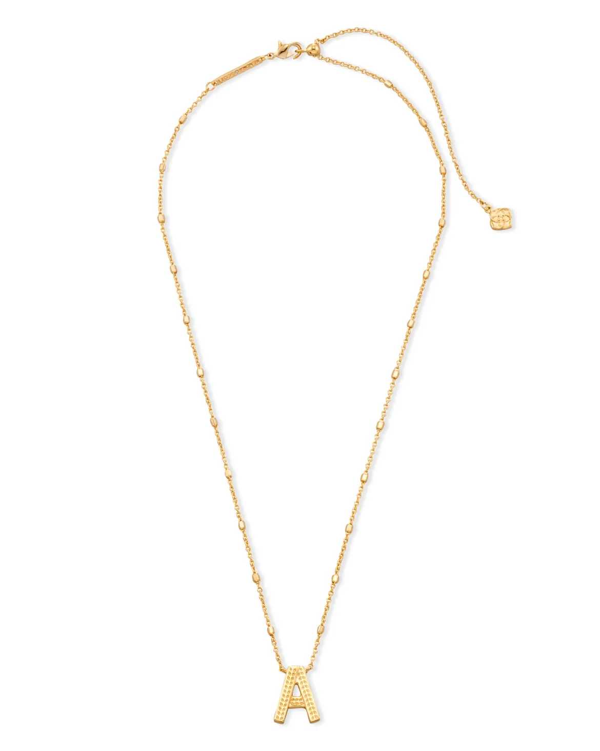 Letter A Pendant Necklace in Gold