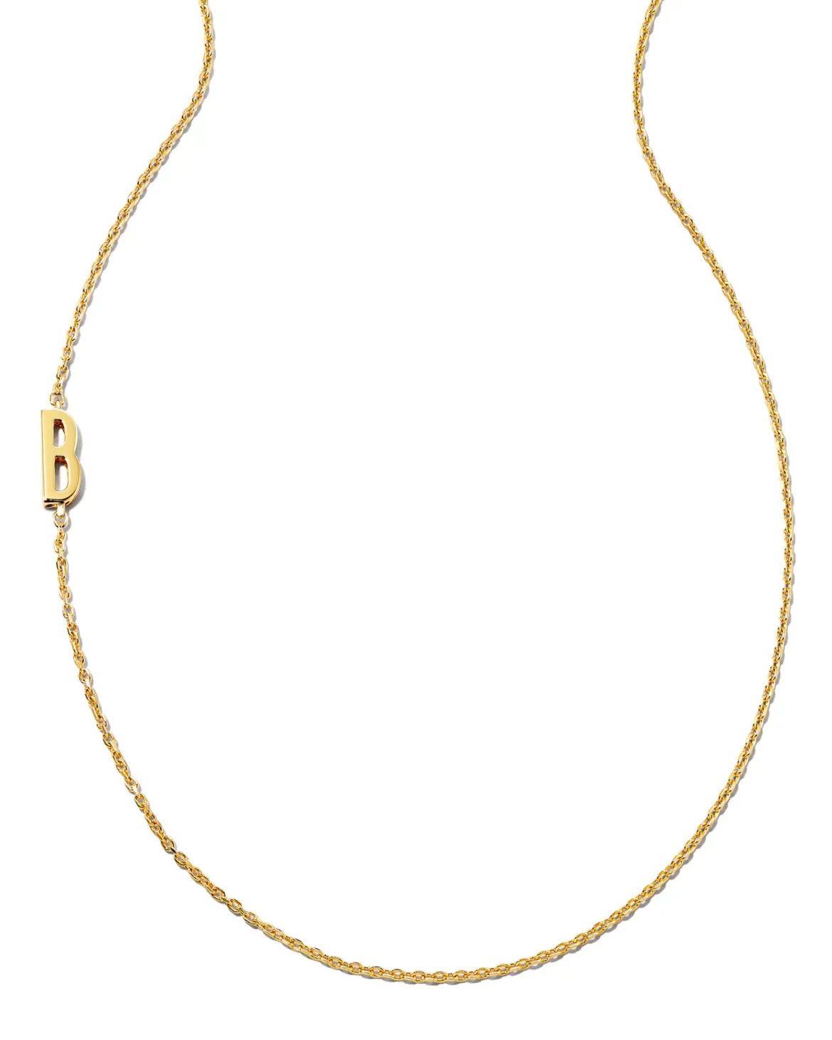 Letter B Inline Initial Necklace in 18k Gold Vermeil