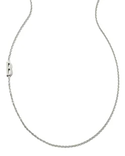 Letter B Inline Initial Necklace in Sterling Silver