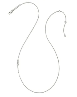 Letter B Inline Initial Necklace in Sterling Silver