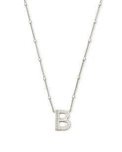 Letter B Pendant Necklace in Silver