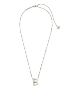 Letter B Pendant Necklace in Silver