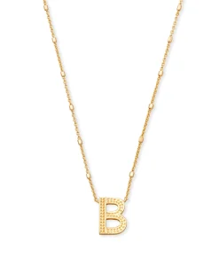 Letter B Pendant Necklace in Gold