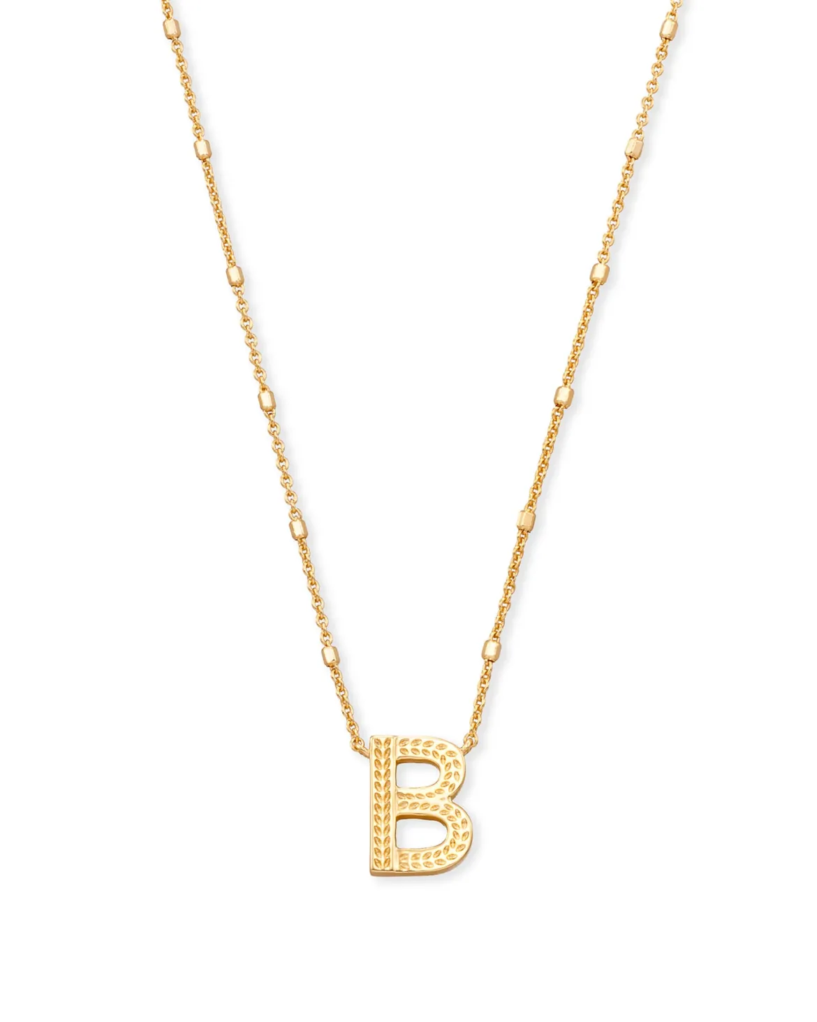 Letter B Pendant Necklace in Gold
