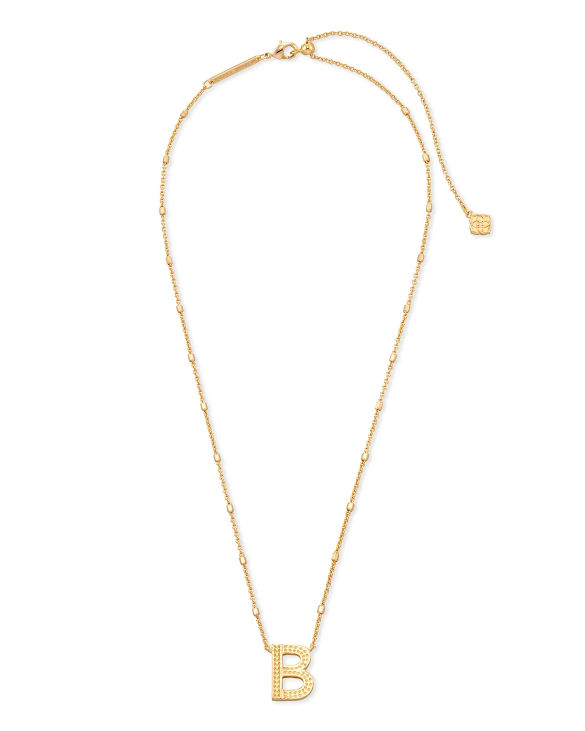 Letter B Pendant Necklace in Gold