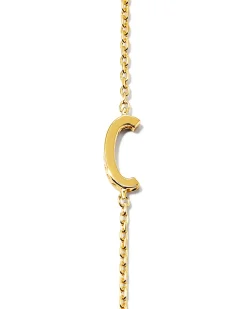 Letter C Inline Initial Necklace in 18k Gold Vermeil