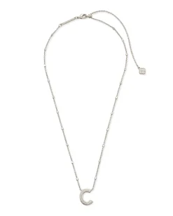 Letter C Pendant Necklace in Silver