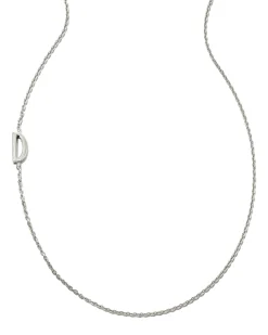 Letter D Inline Initial Necklace in Sterling Silver
