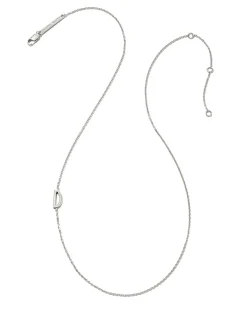Letter D Inline Initial Necklace in Sterling Silver