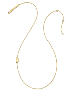 Letter D Inline Initial Necklace in 18k Gold Vermeil