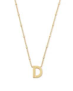Letter D Pendant Necklace in Gold