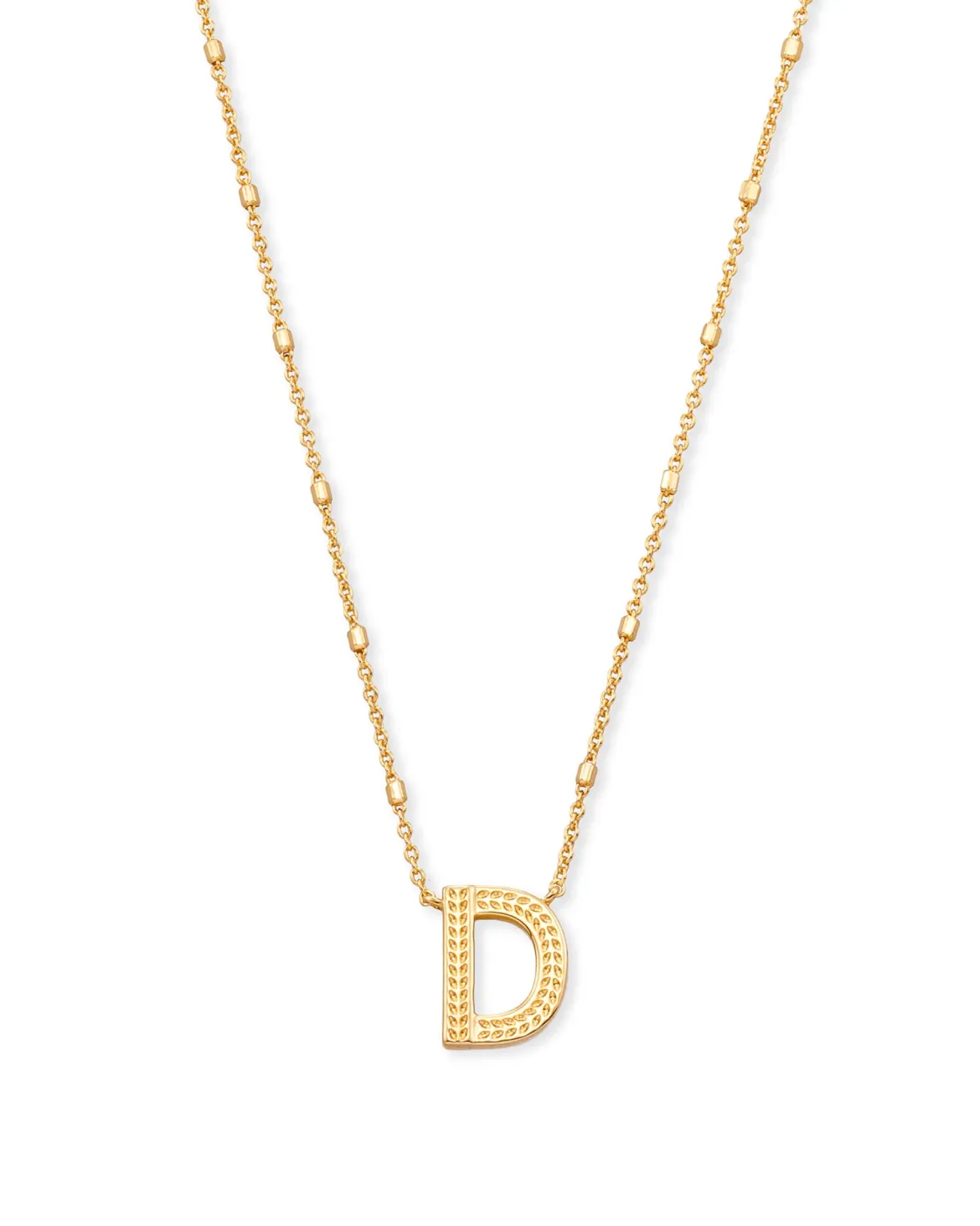 Letter D Pendant Necklace in Gold