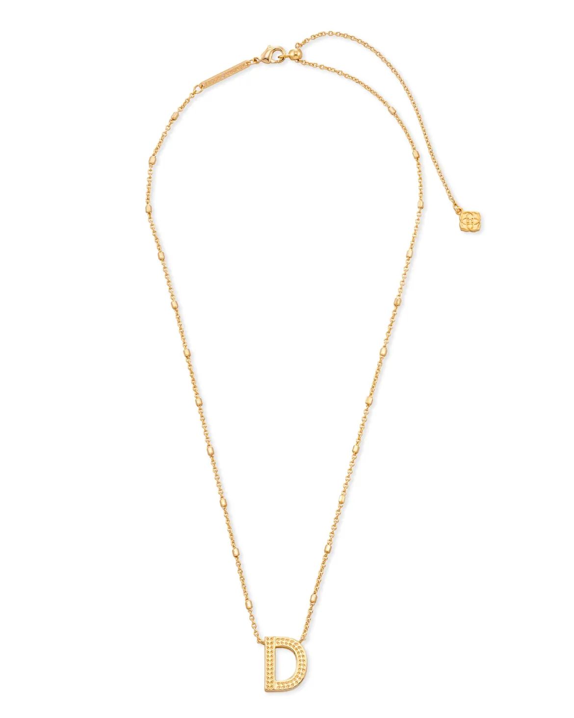 Letter D Pendant Necklace in Gold