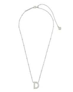 Letter D Pendant Necklace in Silver