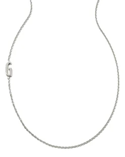 Letter G Inline Initial Necklace in Sterling Silver