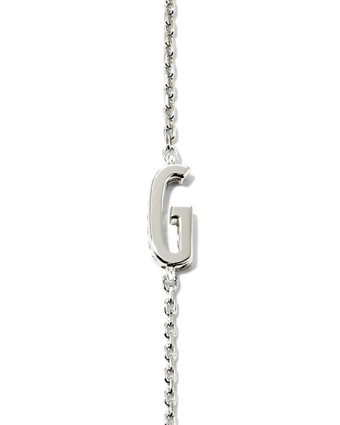 Letter G Inline Initial Necklace in Sterling Silver