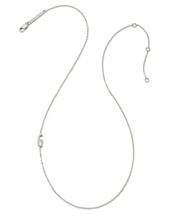 Letter G Inline Initial Necklace in Sterling Silver