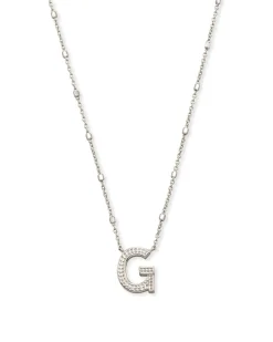Letter G Pendant Necklace in Silver