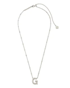 Letter G Pendant Necklace in Silver