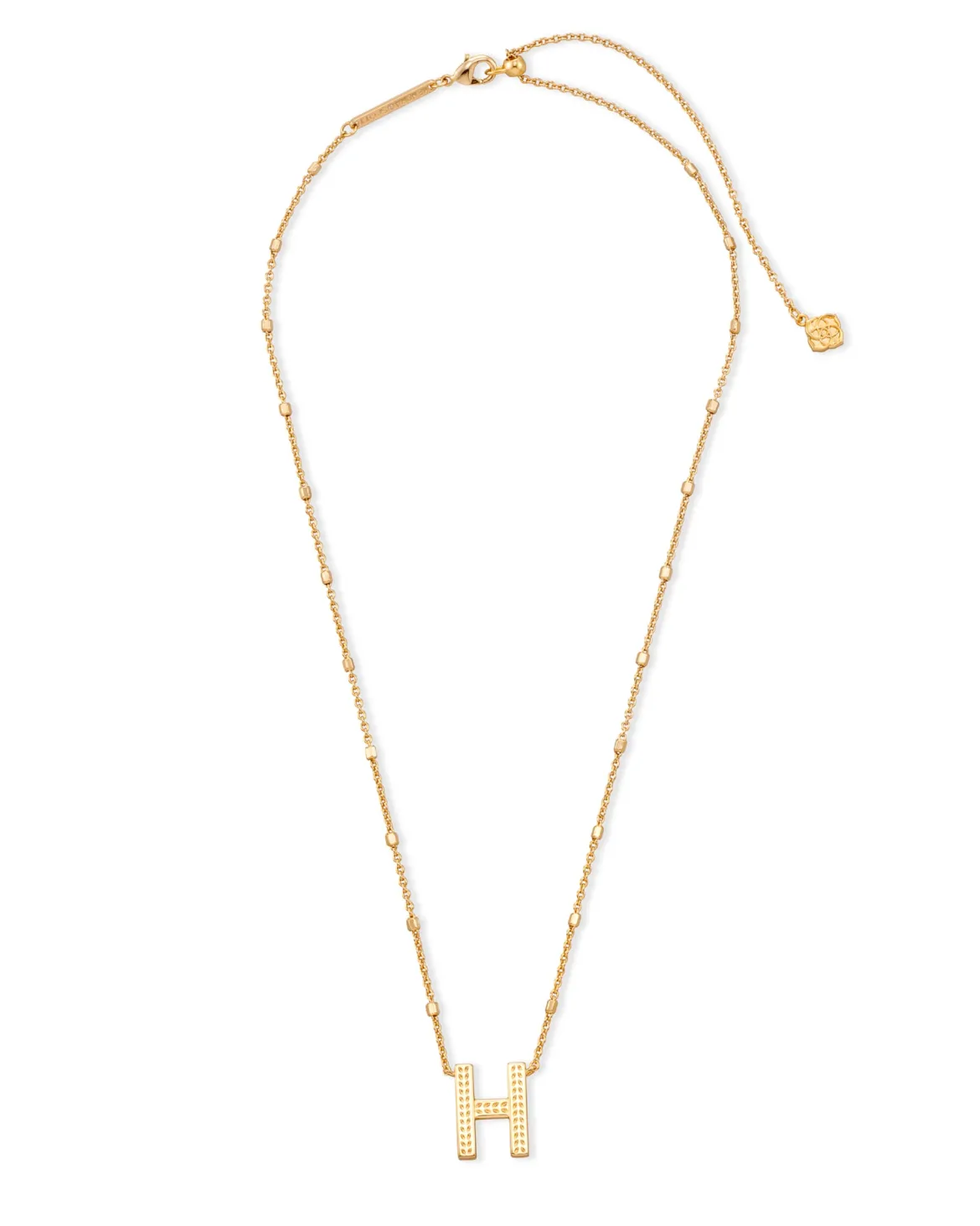 Letter H Pendant Necklace in Gold