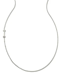 Letter I Inline Initial Necklace in Sterling Silver