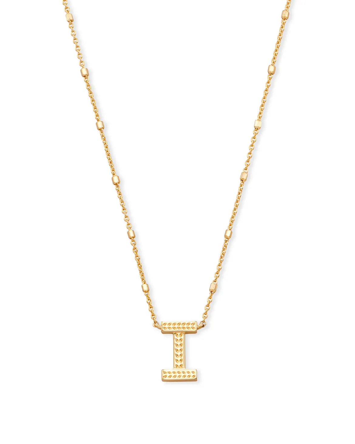 Letter I Pendant Necklace in Gold