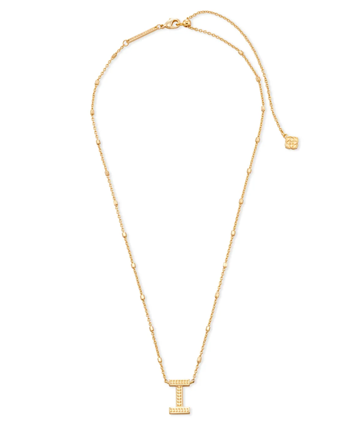 Letter I Pendant Necklace in Gold