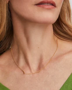 Letter J Inline Initial Necklace in 18k Gold Vermeil