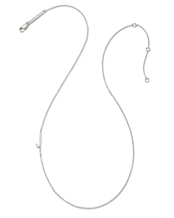 Letter J Inline Initial Necklace in Sterling Silver