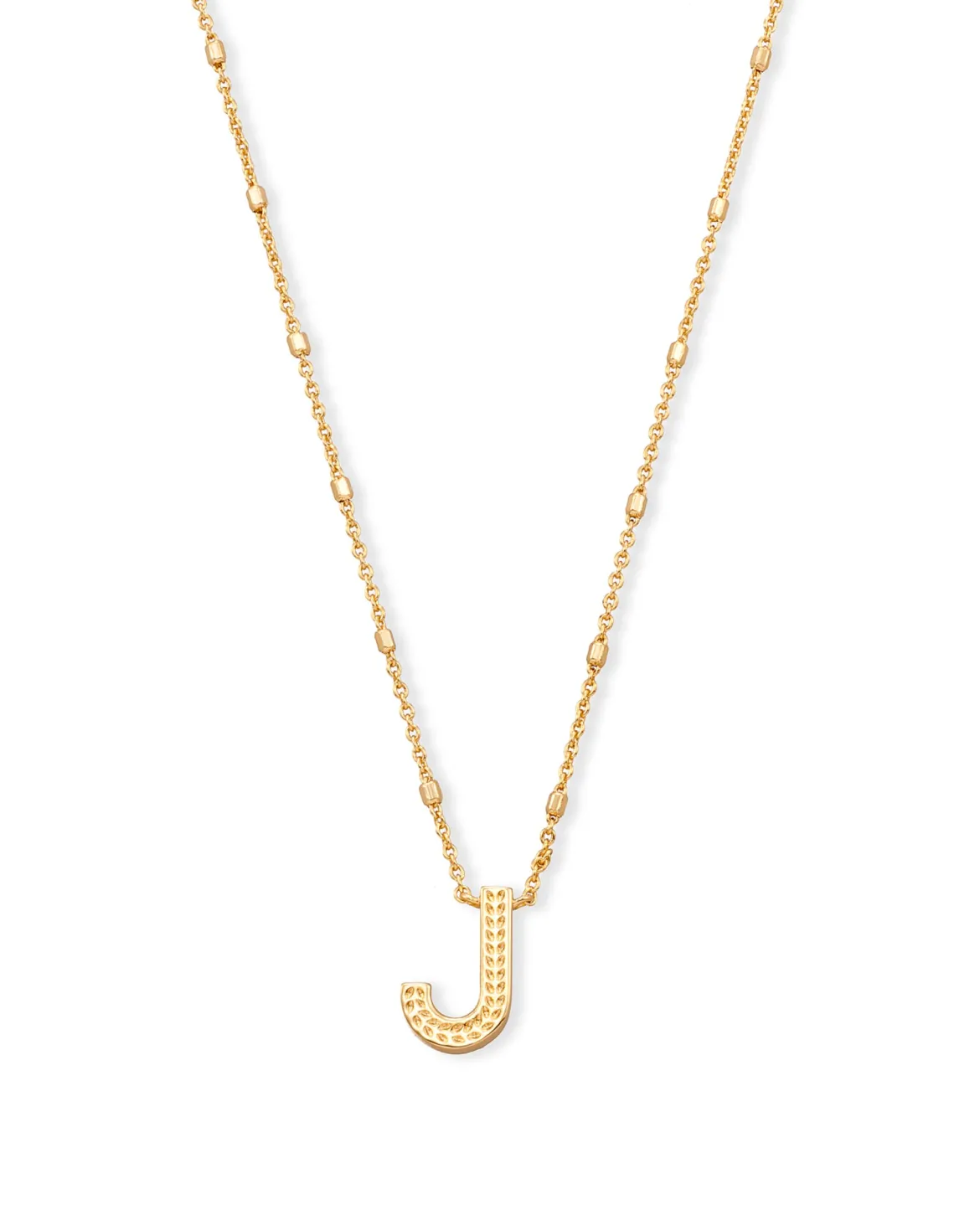 Letter J Pendant Necklace in Gold