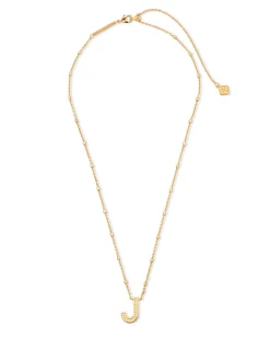 Letter J Pendant Necklace in Gold