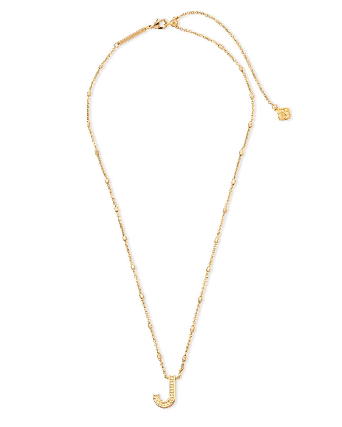 Letter J Pendant Necklace in Gold