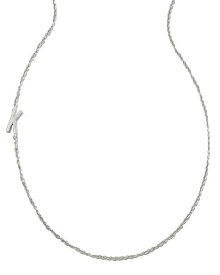 Letter K Inline Initial Necklace in Sterling Silver