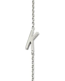 Letter K Inline Initial Necklace in Sterling Silver