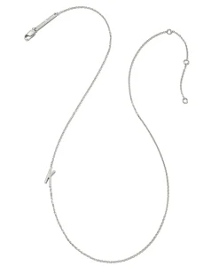 Letter K Inline Initial Necklace in Sterling Silver