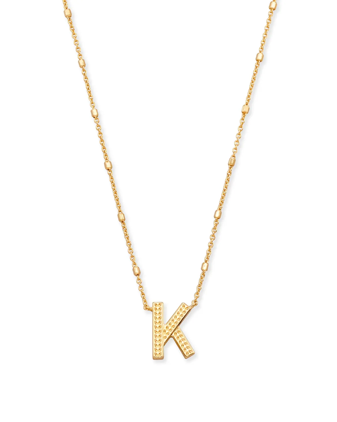 Letter K Pendant Necklace in Gold