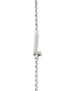 Letter L Inline Initial Necklace in Sterling Silver