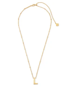 Letter L Pendant Necklace in Gold