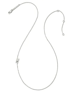 Letter M Inline Initial Necklace in Sterling Silver