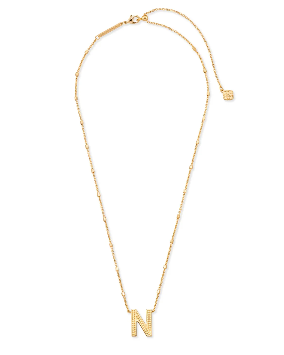 Letter N Pendant Necklace in Gold