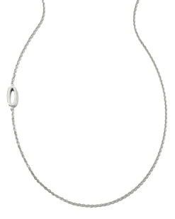 Letter O Inline Initial Necklace in Sterling Silver