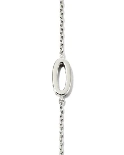 Letter O Inline Initial Necklace in Sterling Silver