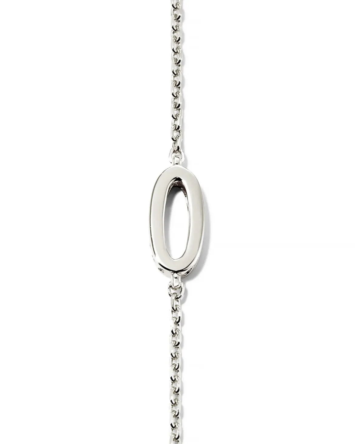 Letter O Inline Initial Necklace in Sterling Silver