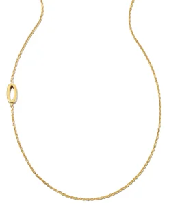 Letter O Inline Initial Necklace in 18k Gold Vermeil